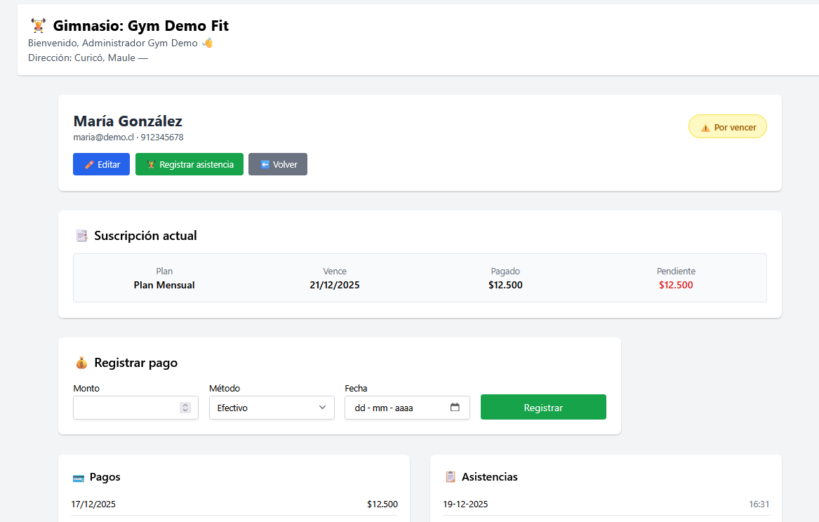 Gestión de clientes en GymFlow